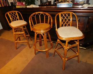 RATTAN BAR STOOLS