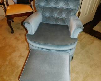 Vintage Club Chair And Ottoman