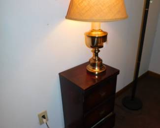VINTAGE BRASS LAMP & FILE CABINET