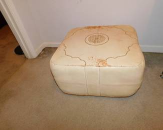 TURKISH LEATHER OTTOMAN