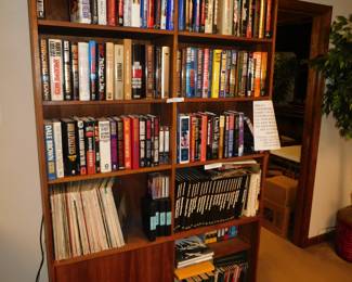BOOKCASE AND BOOKS