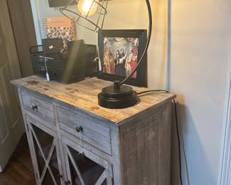 Metal light and cabinet 