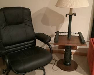 Chair and side table lamp