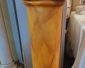 Pair of wooden gessoed faux marbled Column Pedestals