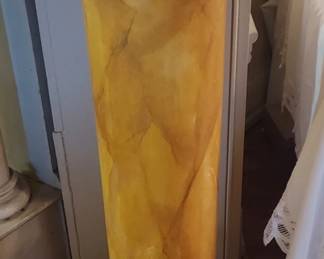 Pair of wooden gessoed faux marbled Column Pedestals