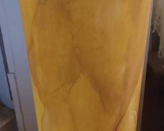 Pair of wooden gessoed faux marbled Column Pedestals