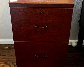  Vintage Two-Drawer Wooden Filing Cabinet