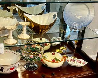 Assorted Vintage Glassware, Franciscan Apple and BG Denmark Plate