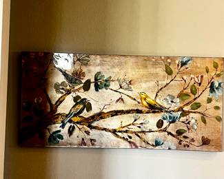  Large Wall Art Painting with Birds on Blossoming Branches