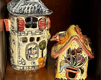 Vintage Ceramic House Figurines Lot