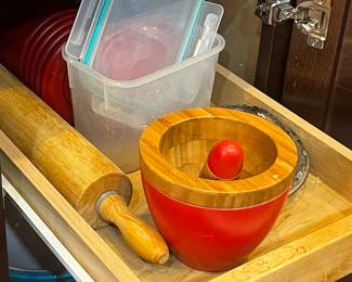Mortar and Pestle, Rolling Pin, and Storage Containers