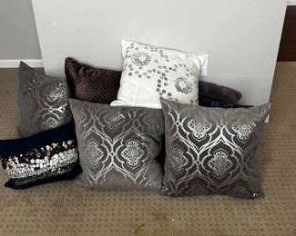 Decorative Pillow Lot - Various Designs and Textures.
