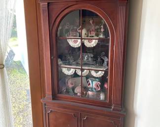 Exceptional Federal Style Corner Cabinet with Key
