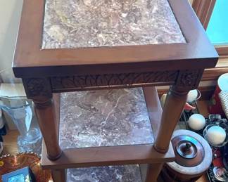 24” Marble Tiered Table
