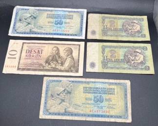 Vintage Paper Currency Banknotes
