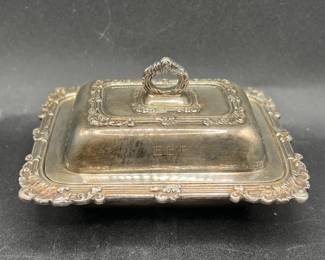 Regency Style Silverplated Mustard Dish with Menorah Hallmark
