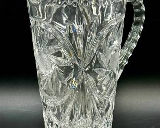 Pinwheel By Crystal Clear Industries Pressed Glass Pitcher
