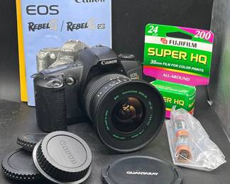 Canon EOS Rebel Film Camera with Quantaray Lens
