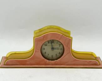 Vintage Art Deco Style Clock Bakelite Celluloid
