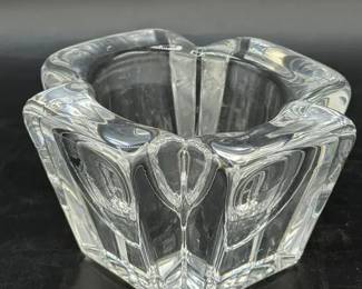 Orrefors Sweden Crystal Votive Candle Holder Signed And With Sticker
