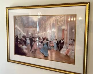37” x 28” Framed Print of The Ball “Une Soirée Élégante” by Victor Gilbert M
