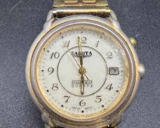 16/23 KT Solid Brass Case Dakota Moonglow Quartz Watch

