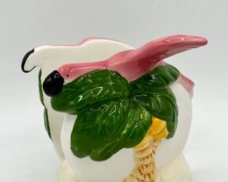 Ceramic Flamingo & Palm Tree Napkin Holder
