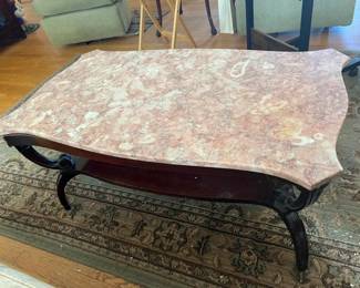 Pink Marble Top Coffee Table
