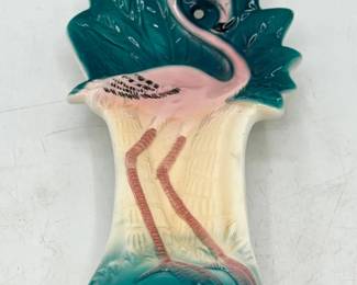 1986 Sarsaparilla Deco Flamingo Ceramic Wall Hanging
