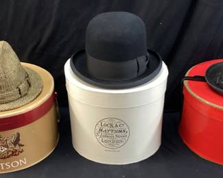  (3) 2 STETSON FEDORA HATS & LOCK & CO. HATTERS FEDORA WITH BOXES
