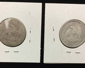 (2) 1853 SEATED LIBERTY QUARTERS w ARROWS