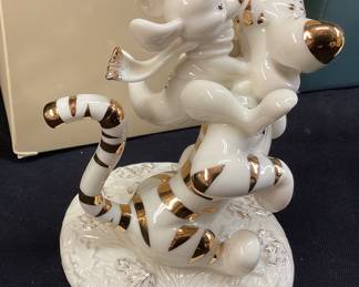  (8) LENOX FIGURINES, DISNEY SHOWCASE TIGGER, ANGLES, BEARS, CAT WITH BOXES