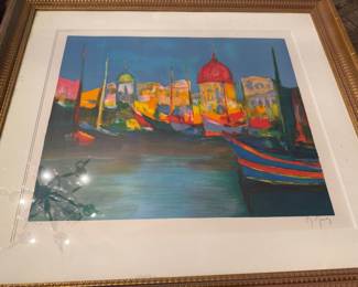 Signed, limited edition lithograph by Marcel Mouly.
