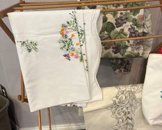 Cross-stitched table cloths