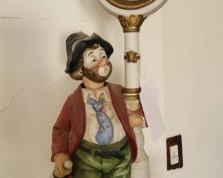 Vintage Melody in Motion "Clockpost Willie" Hobo Clown Musical Clock (2 available) 