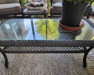 Patio Table with Glass Top