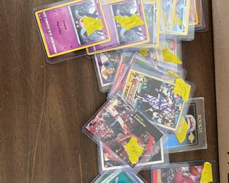 assorted Baseball and Pokemon cards