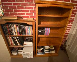 2 oak bookcases 
