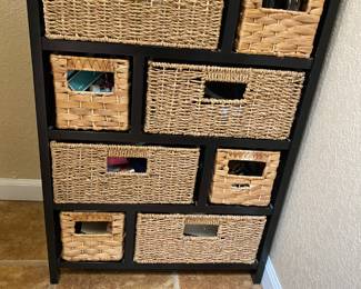 wicker baset unit