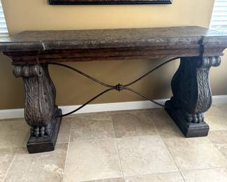 Decorative unique table can be used for multiple purposes. (L-64.5", W-23.5", H-53.5")