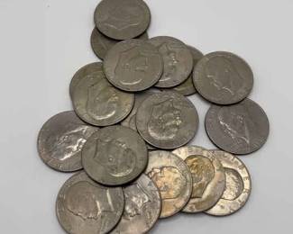 Mystery Lot Of 18 Eisenhower Dollar Coins