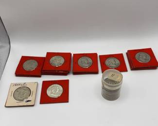 Collection Of 32 Ben Franklin Half Dollars