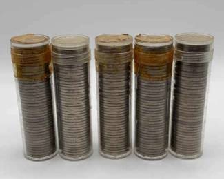 5 Stacks Of Uncirculated 1960s Nickels