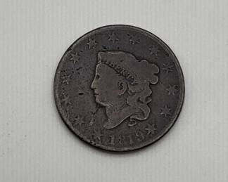1819 Small Date Coronet Head Large Cent