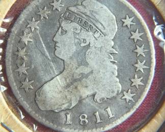 1811, Small 8 Capped Bust Silver Half Dollar