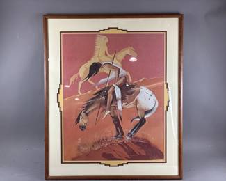 Vtg Framed South Western Art Print