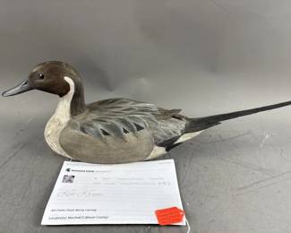 Signed Hand Carved Ken Krum Duck Decoy