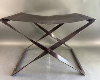 Leather Top MCM Folding Luggage Stand