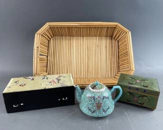 Sweet Enamel Asian Trinket Box & Decor