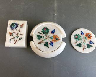 Mother of Pearl Coaster & Trinket Set
